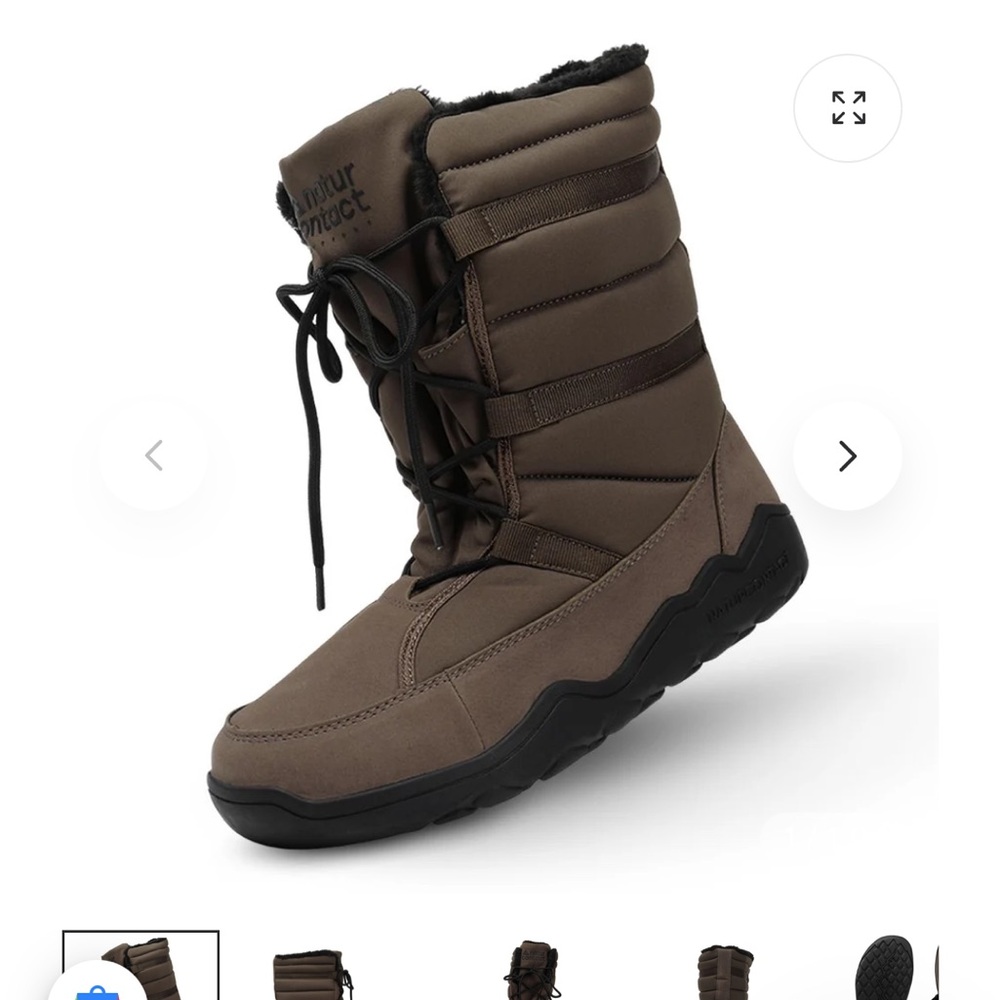 Brown Winter Boots with Black Soles - Picture 1 of 6